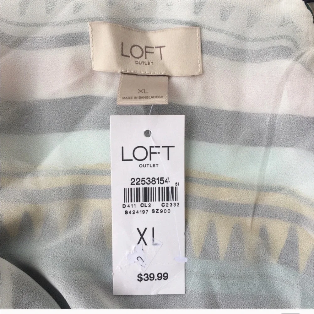 Loft Outlet Patterned Satin Tank Top NWT - Picture 3 of 3